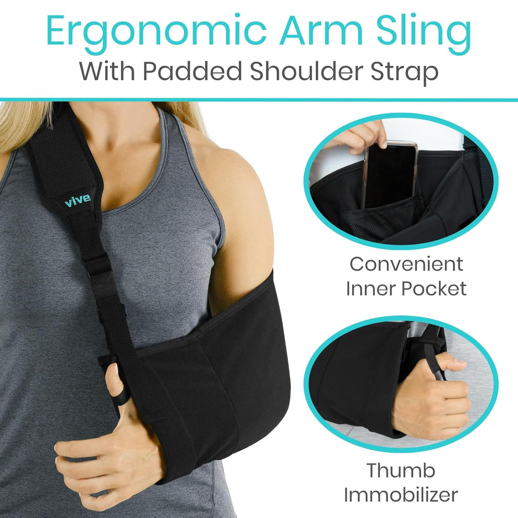 Adjustable Padded Arm Sling (Black) A8074