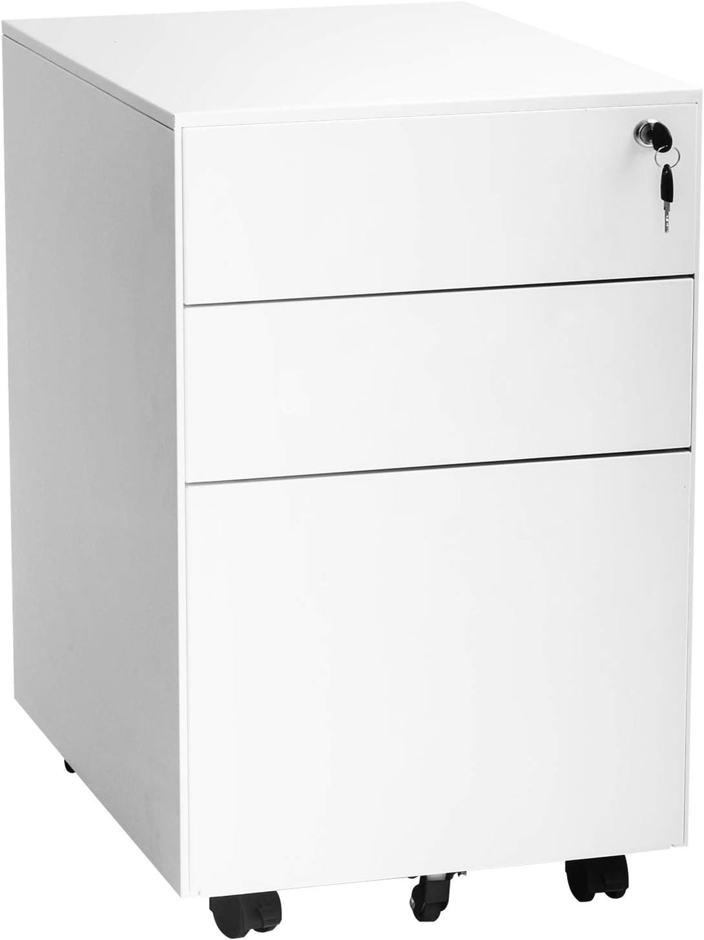 Black 3 Drawer Metal Mobile File Cabinet S1053