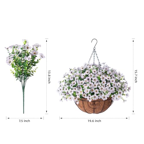 Faux Silk Hanging Plants Basket with Hotpink Daisy L395