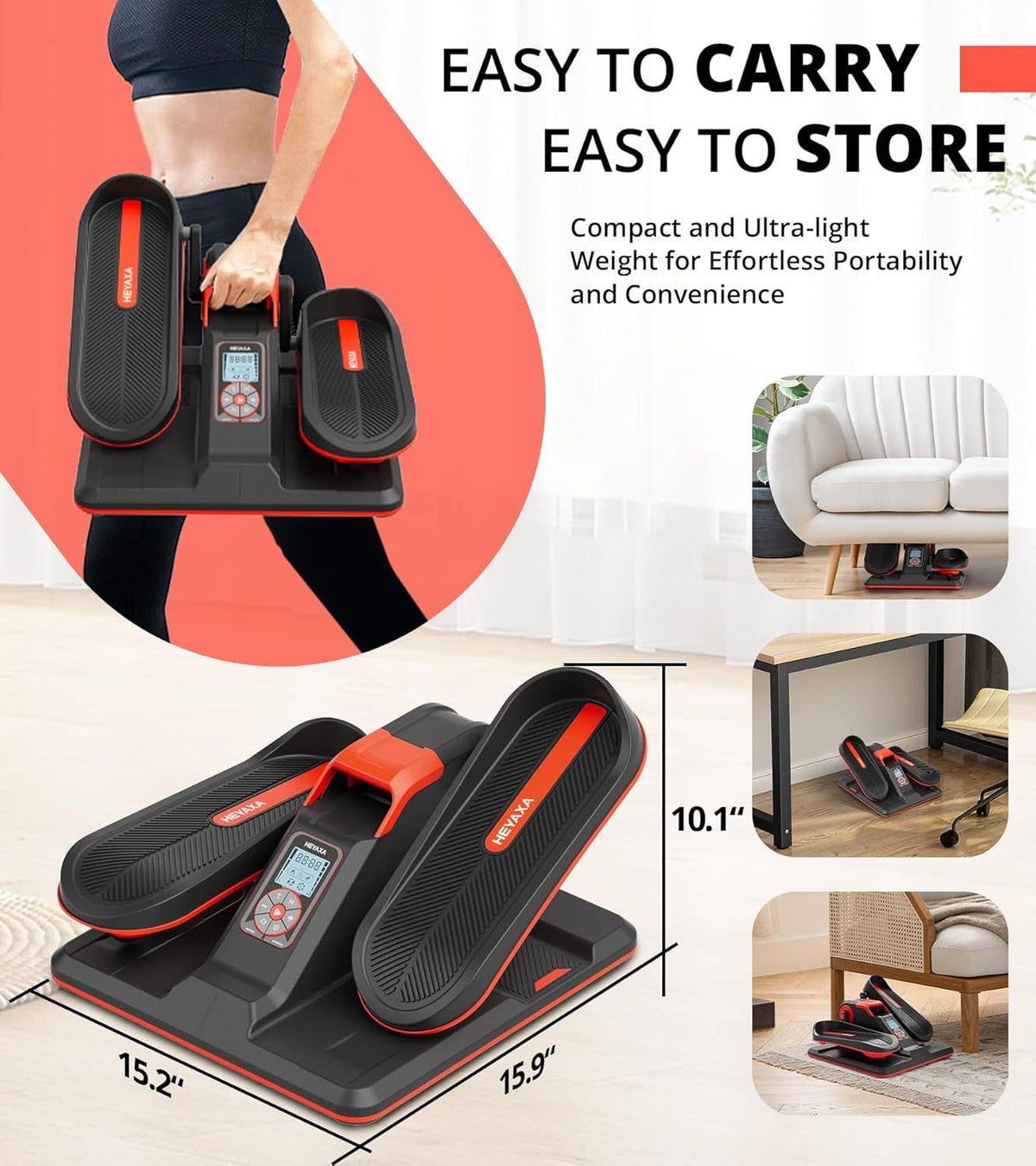 Red Electric Ellipse Leg Exerciser with LCD Display E33734