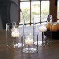 Clear Cylinder Hurricane Glass Candle Holder Set of 3 K176759