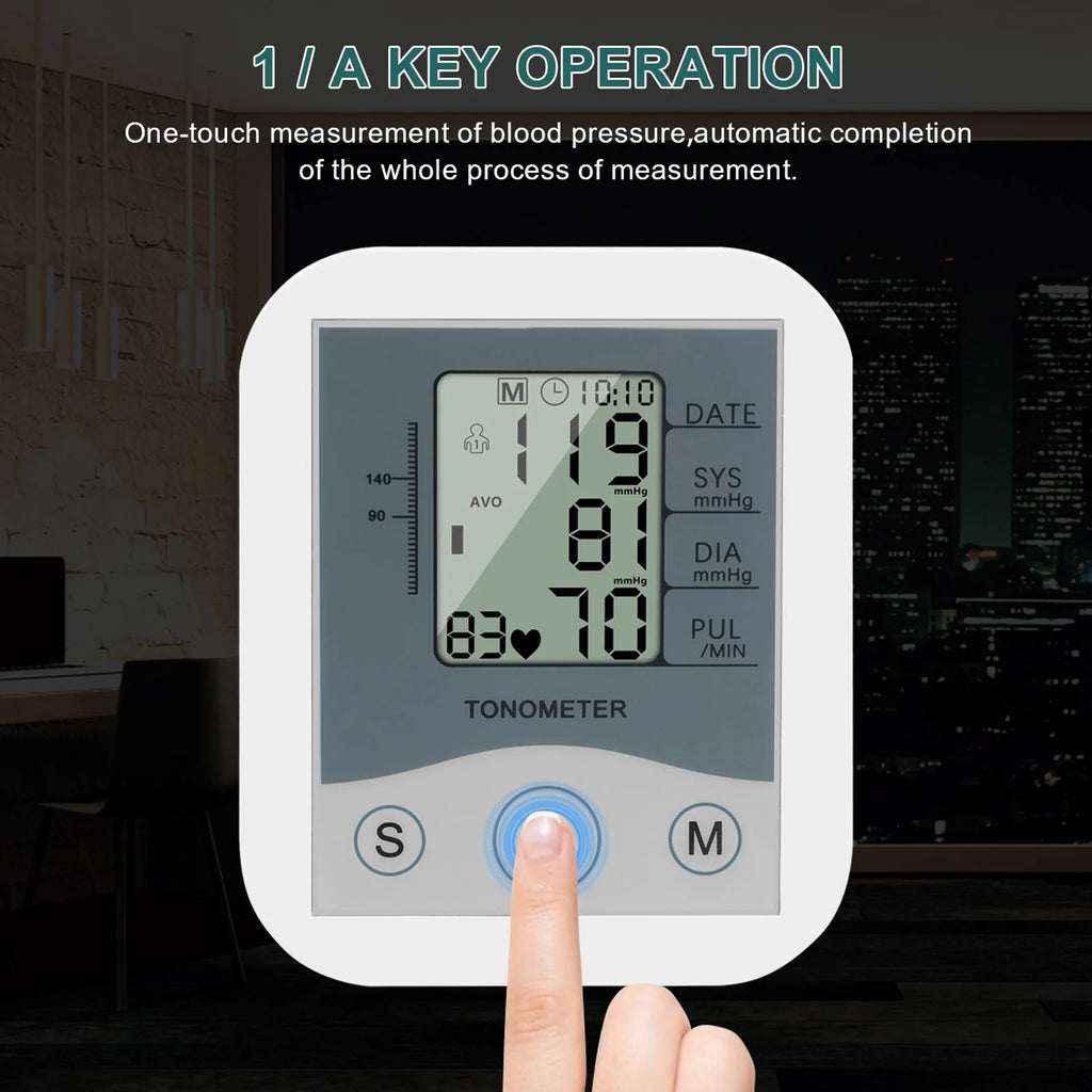 Arm Sphygmomanometer LCD Digital Display Pulse Scanning Oscillometry L73466