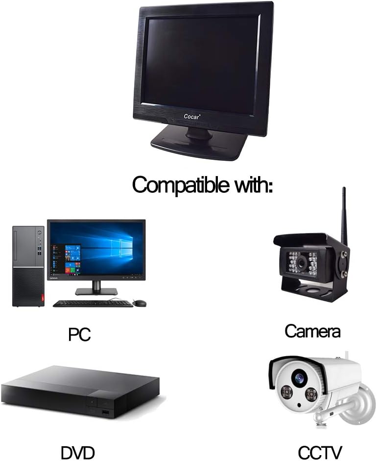 12 inch LCD Security Monitor with 2 Built-in Speakers G850