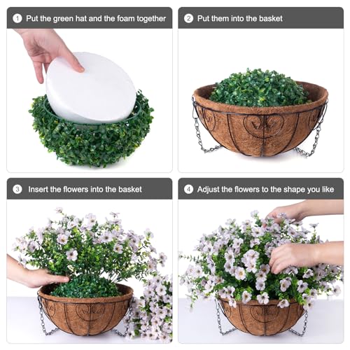Faux Silk Hanging Plants Basket with Hotpink Daisy L395