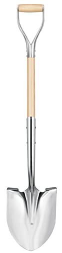 Polished Chrome Ceremonial Shovel with Steel/Wood D-Handle, 44.5-Inch, 6-Pack M57834