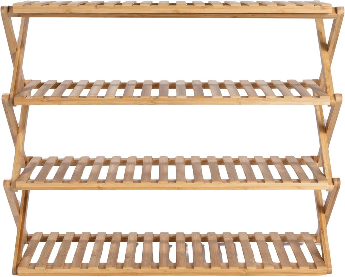 4-Tier Bamboo Folding Shoe Rack X939038
