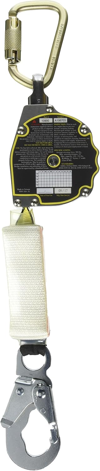 11 ft. Nylon Webbing with Carbineer, Swivel Top, Steel Snap Hook H2964