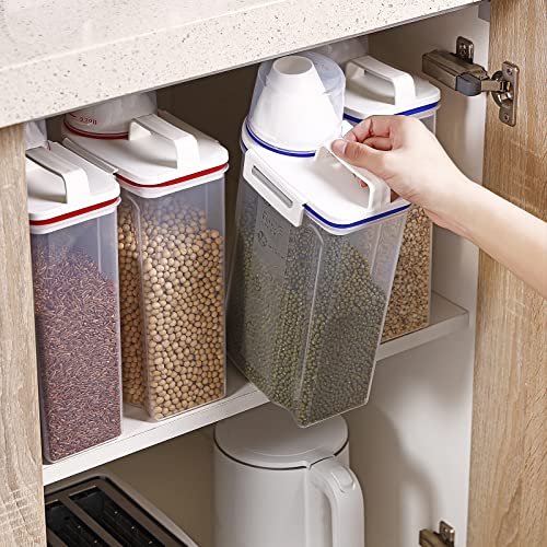 2Pack BPA Free Plastic Airtight Rice Storage Bin Cereal Containers Dispenser G9363