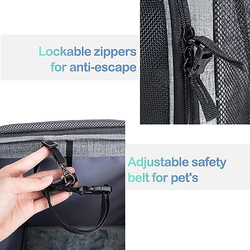 Dog Bike Basket Carrier with Reflective Strips and 2 Side Storage Pockets R310139