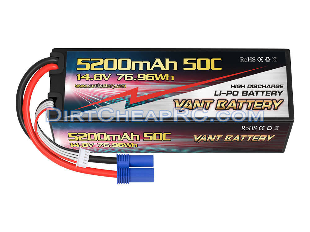 14.8V 5200mAh 4S 50C-100C Hardcase Lipo Battery Pack with EC5 Connector E4281