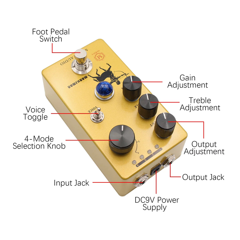Guitar Pedal with 4 Clipping Modes W8259
