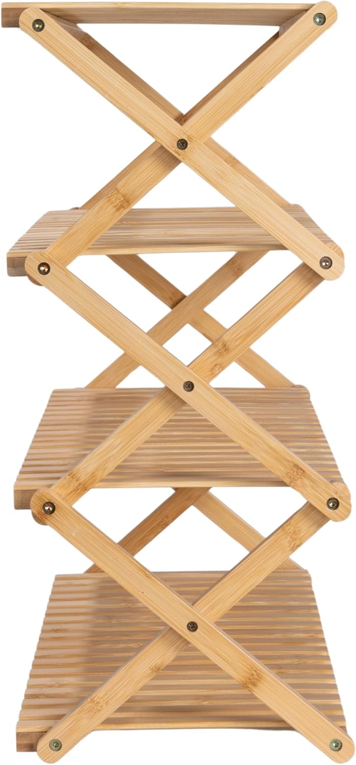 4-Tier Bamboo Folding Shoe Rack X939038