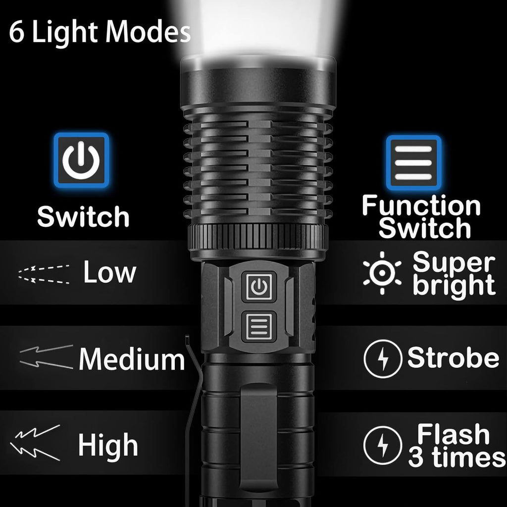 30000 Lumens Rechargeable LED Flashlight F5551