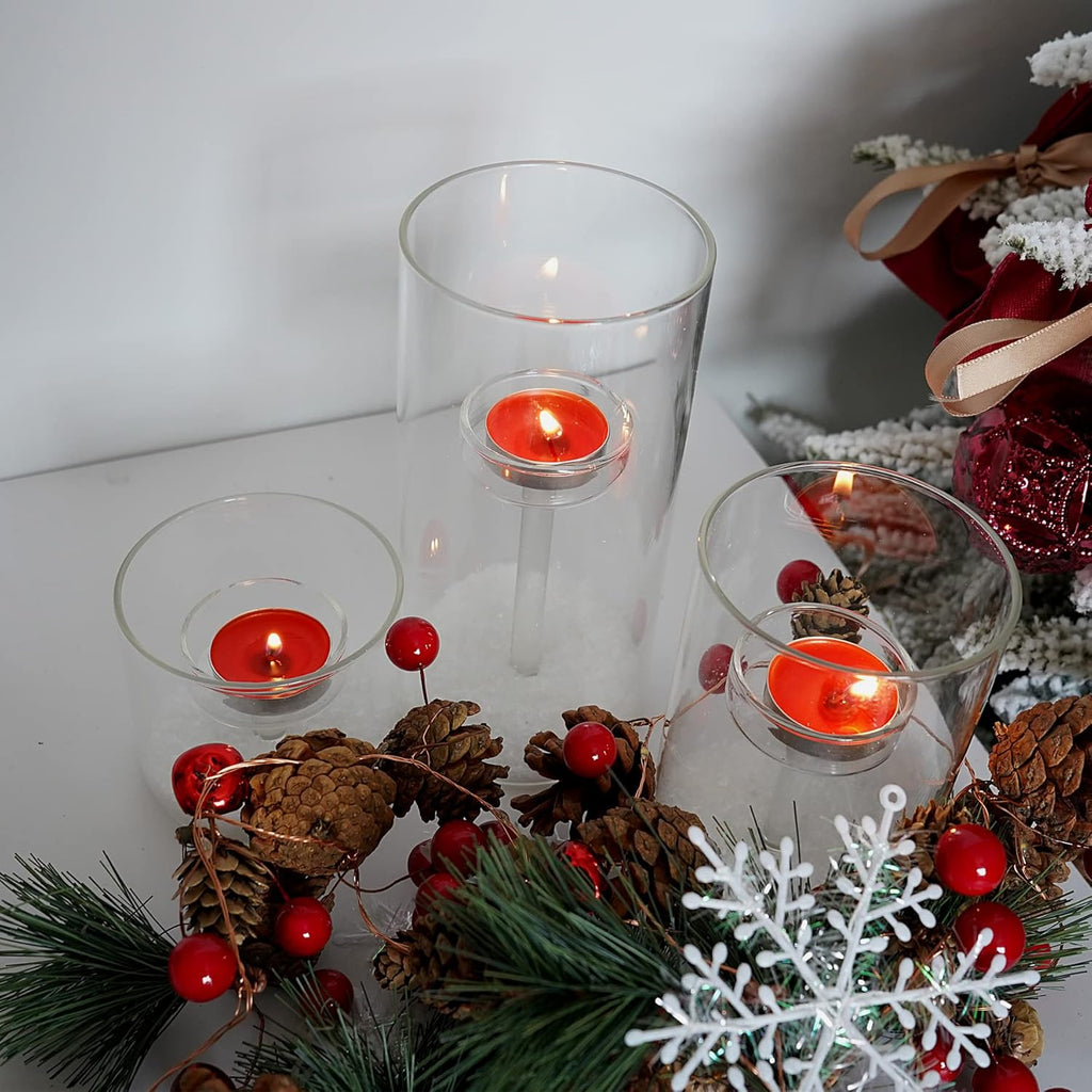Clear Cylinder Hurricane Glass Candle Holder Set of 3 K176759