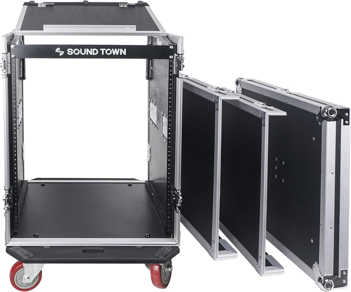 14U PA DJ Rack/Road ATA Case with 11U Slant Mixer Top J939