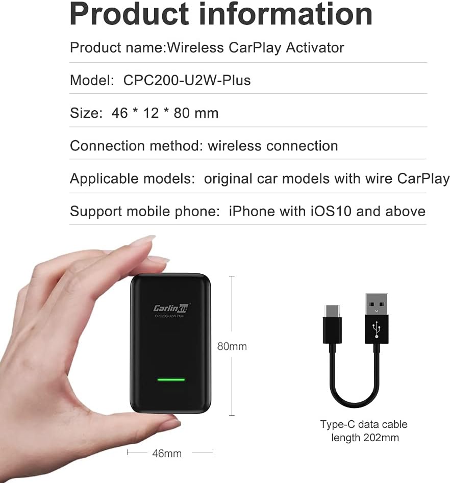Wireless CarPlay Adapter Plug and Play T15775