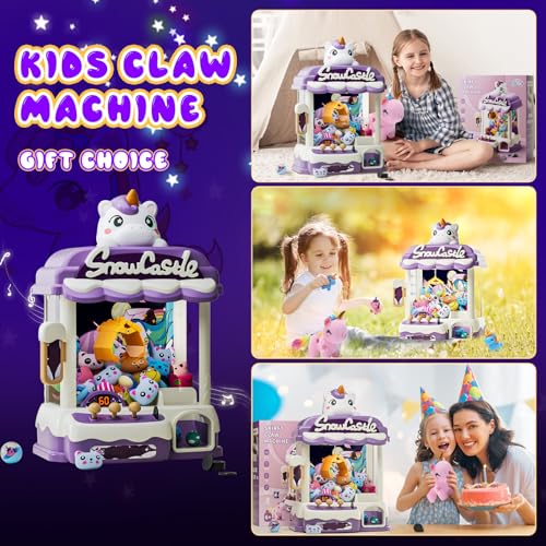 Large Claws Machines for Kids, Unicorns Toys, Candy Dispenser Games Mini Vending Toy with Slap Bracelet E656