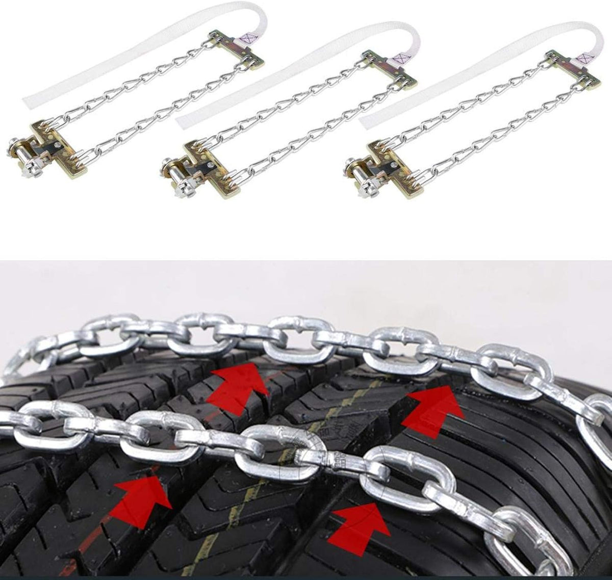 3pcs Anti-Skid Tire Chain for Car Truck SUV T340596