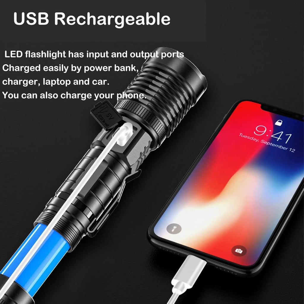 30000 Lumens Rechargeable LED Flashlight F5551