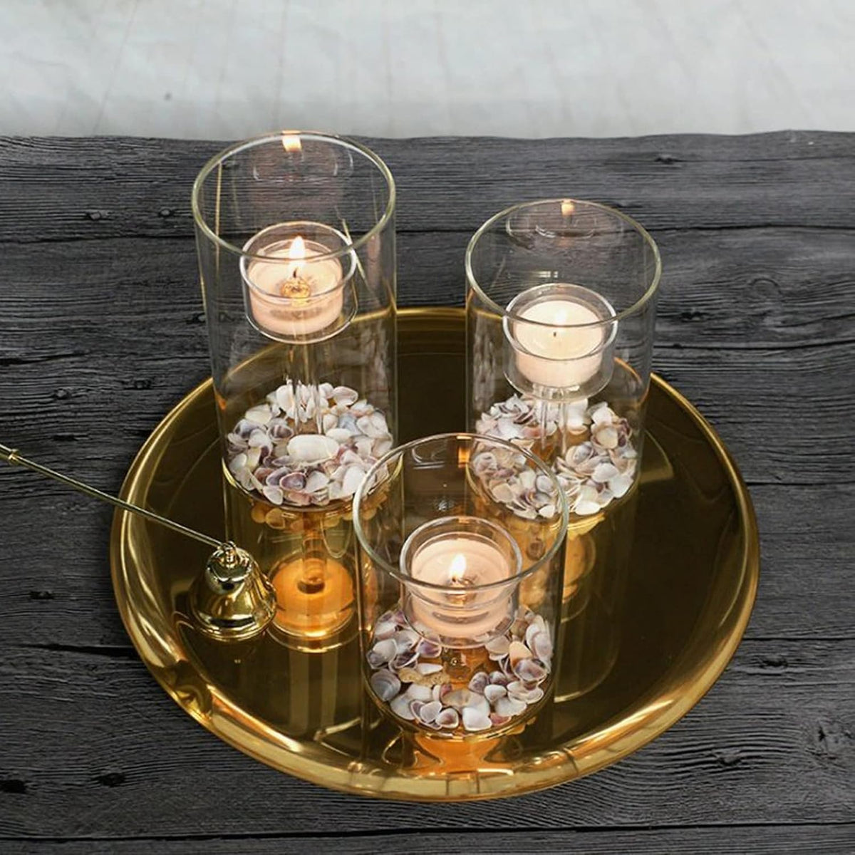 Clear Cylinder Hurricane Glass Candle Holder Set of 3 K176759