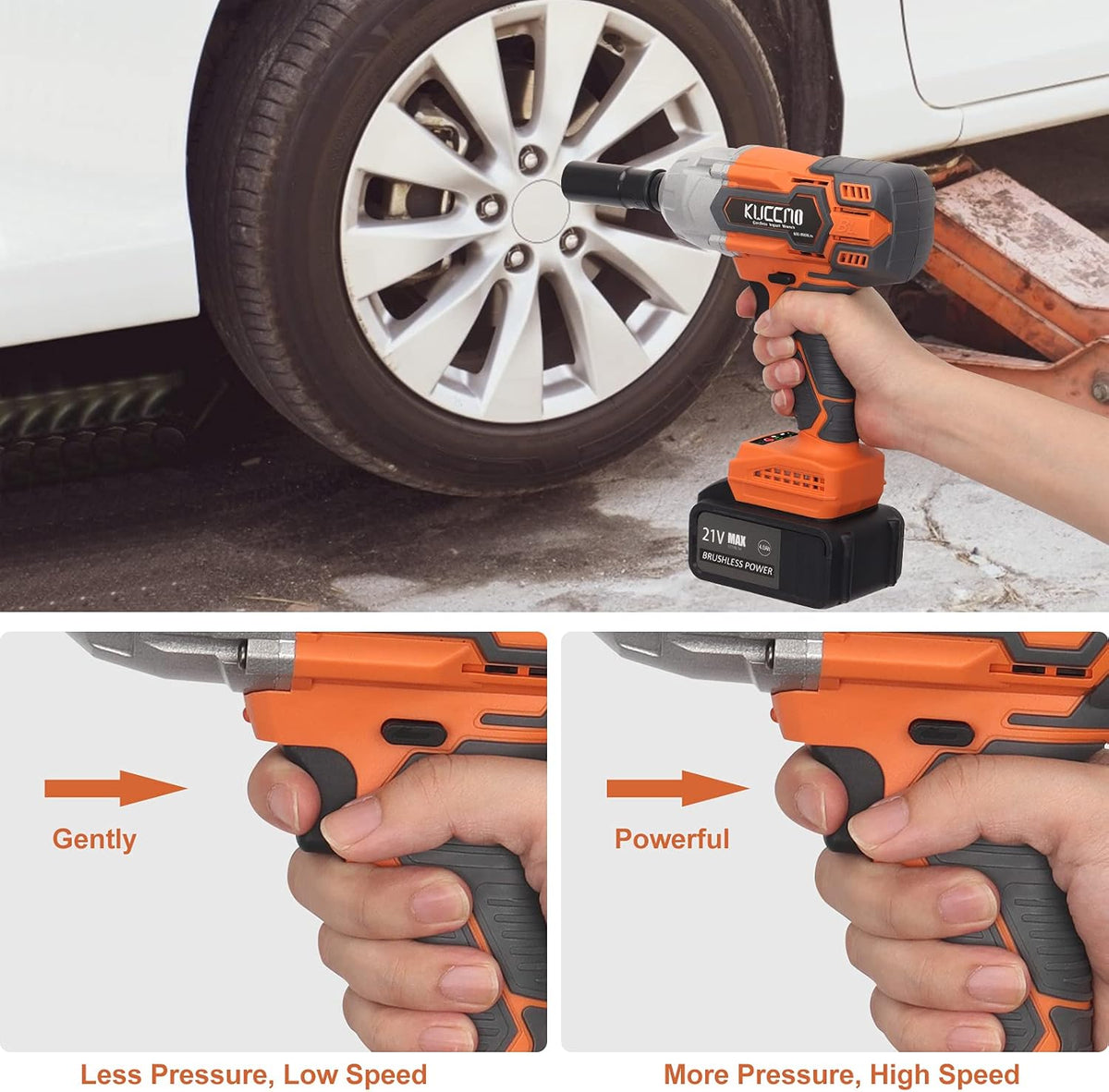21V Cordless Impact Wrench Kit 4.0Ah Li-ion Battery L609595