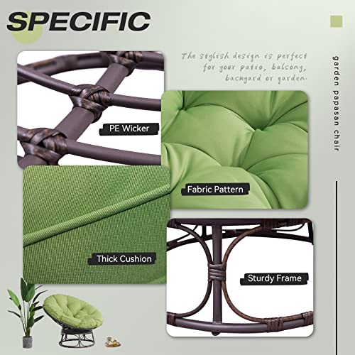 Navy Wicker Papasan Chair with Cushion and Frame P203332
