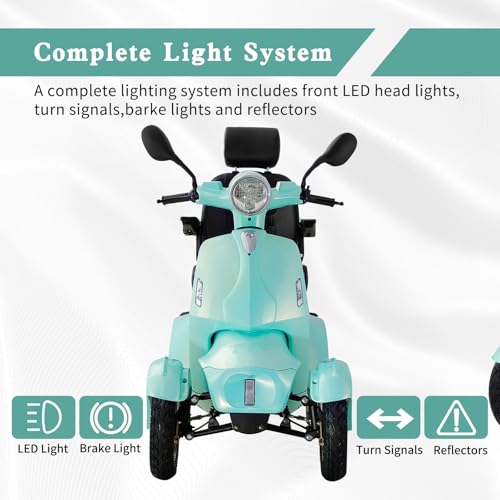 800W Heavy Duty All Terrain Motorized Scooter with Seats (Red) K7121