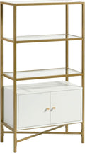 White Bookcase with Doors H5745