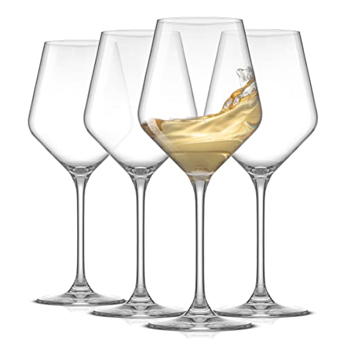 Set of 4 Clear 13.5 oz White Wine Glasses Z545255
