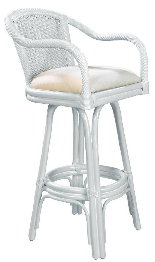 Whitewash Rattan & Wicker Swivel Counterstool P78464