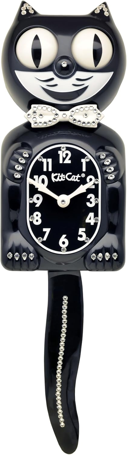 Black Crystals Jeweled Clock V410