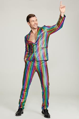 Metallic Disco Jacket and Pants Set A7038