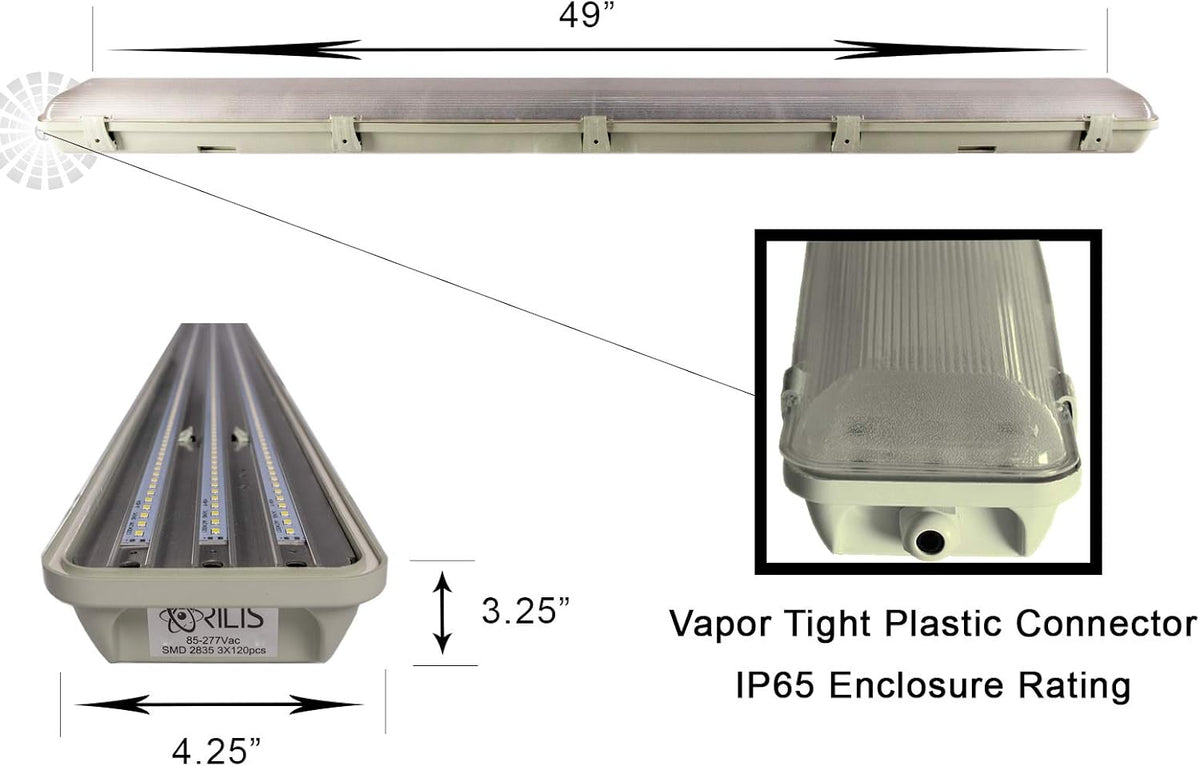 4FT Waterproof LED Vapor Tight Lights 6500K IP65 4-Pack F1185