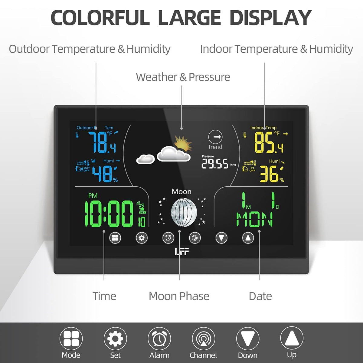 Wireless Color Display Weather Station with 2 Sensors T966272