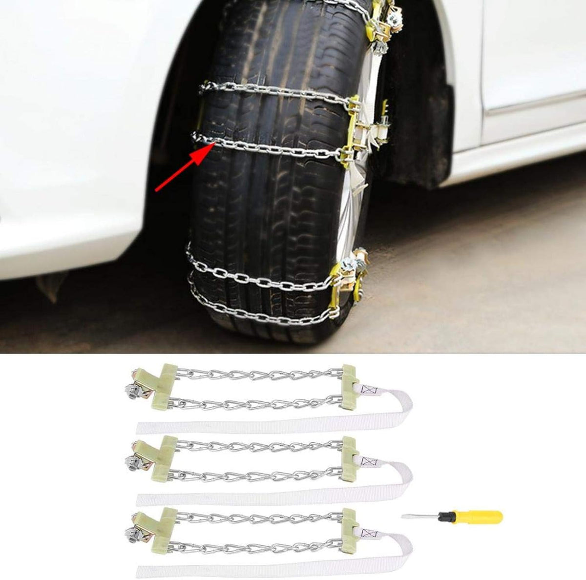 3pcs Anti-Skid Tire Chain for Car Truck SUV T340596