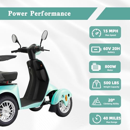 800W Heavy Duty All Terrain Motorized Scooter with Seats (Red) K7121