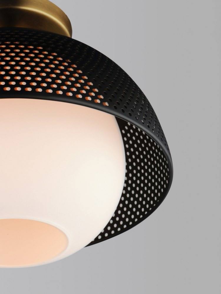 1 Light Flush Mount Black/Satin X6869