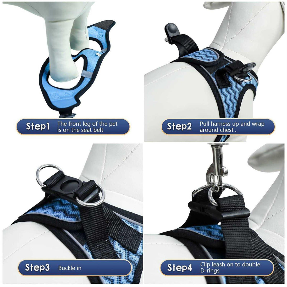 Dog Harness and Leash Set No Pull Soft Mesh U14377