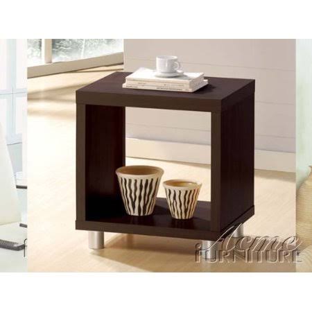 Espresso Finish End Table with Open Shelf I9208