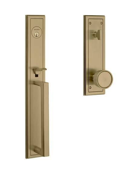 Satin Brass Single Cylinder Handleset F790368