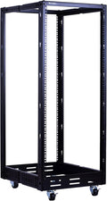 25U Open Frame Server Rack, 4 Post Adjustable Depth with Casters F152490