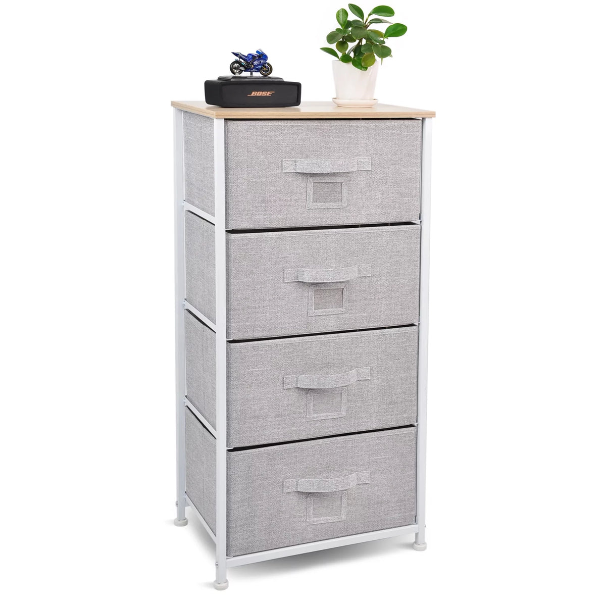 Rustic Brown 5 Drawer Fabric Dresser A41716
