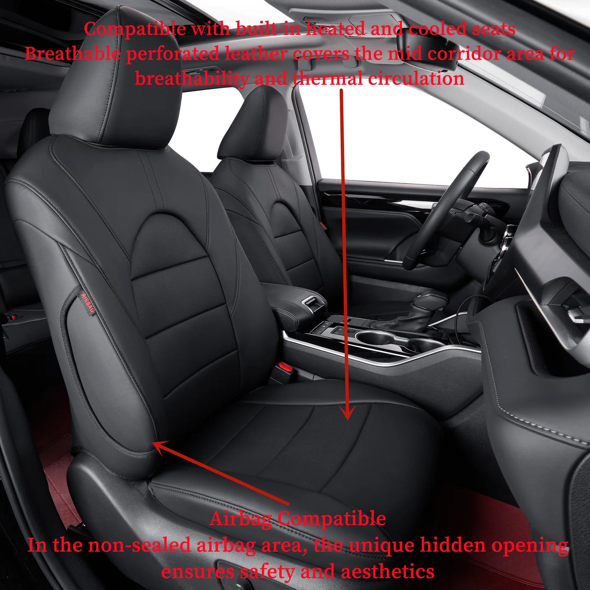 Custom Fit Car Seat Covers Leatherette Black Full Set F818