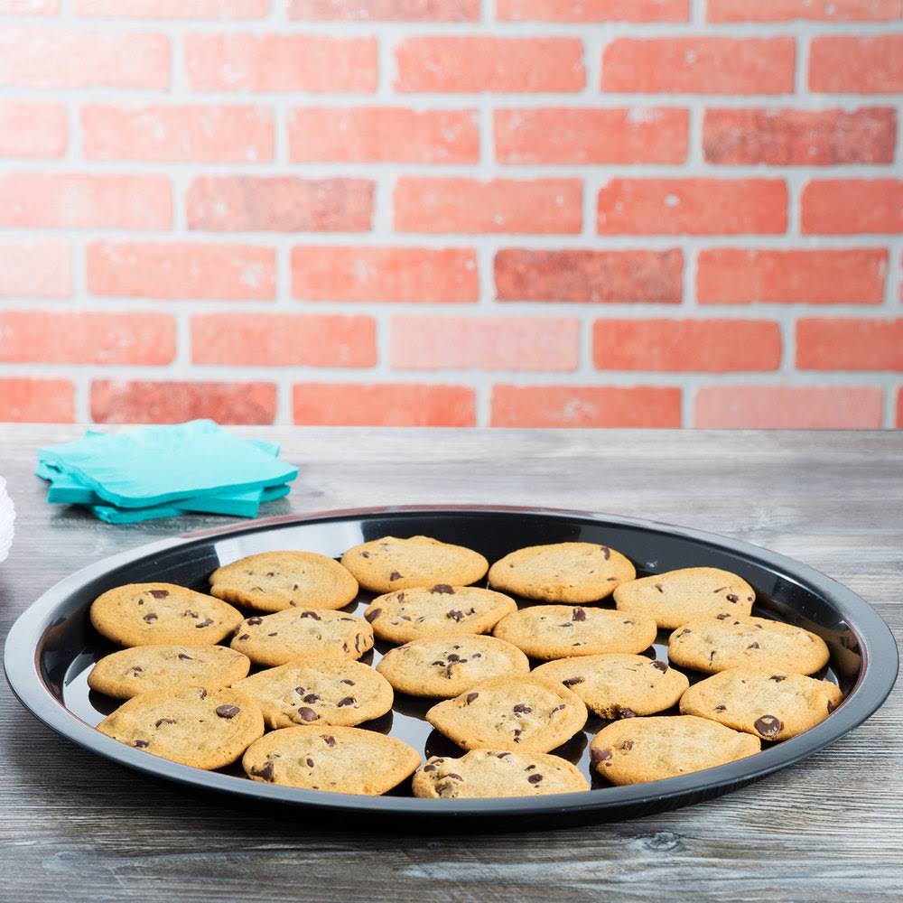 Black High Rim Plastic Catering Tray - 25/Case W416
