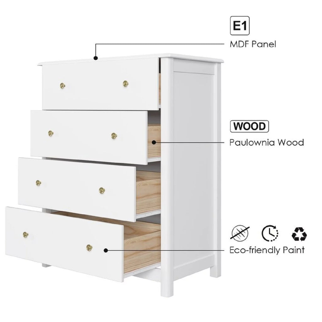 White 4 Drawer Dresser Z19302