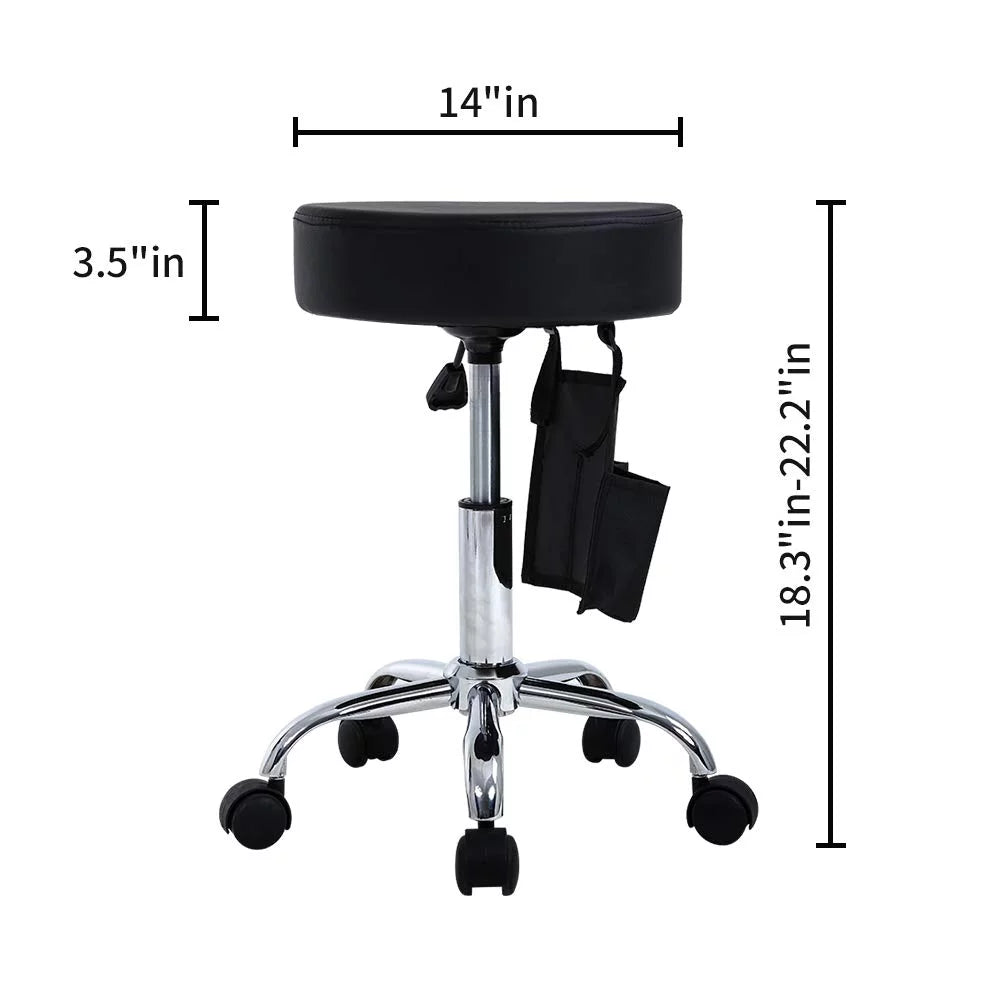 Adjustable Rolling Stool with Storage Bag & Wheels H989