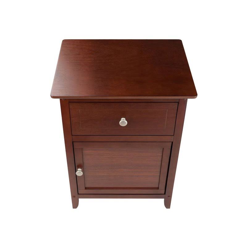 Antique Walnut Nightstand with Drawer and Cabinet K266999