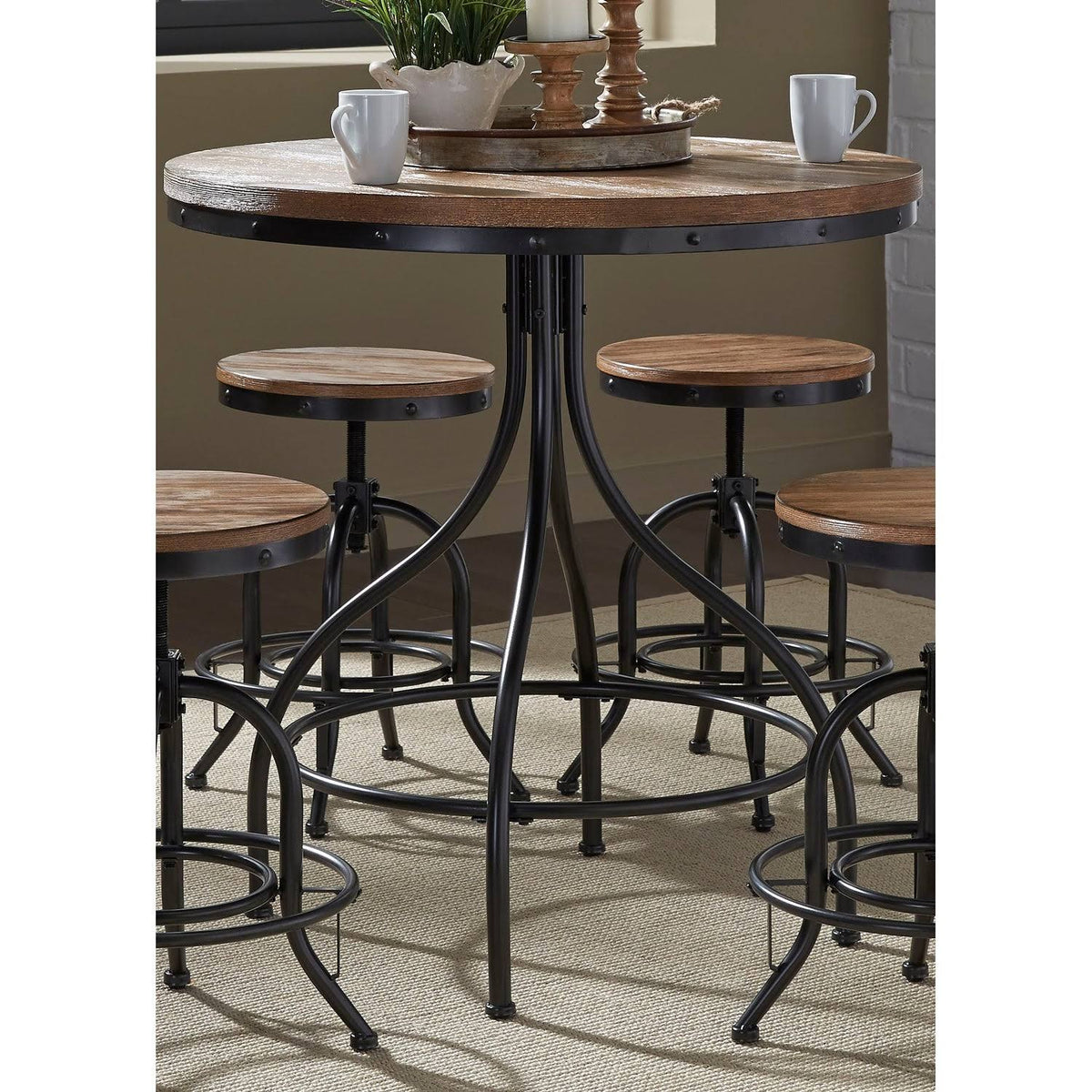 Vintage Grey Brown Drafting Pub Table P13926