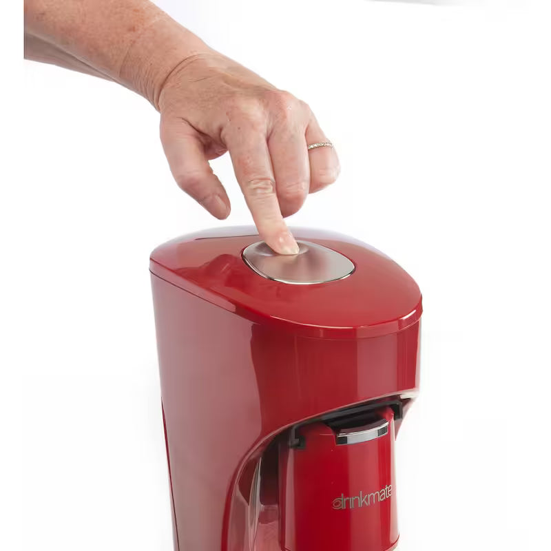 Red Sparkling Water and Soda Maker Machine with 60L CO2 Cartridge and 1L Bottle E6835