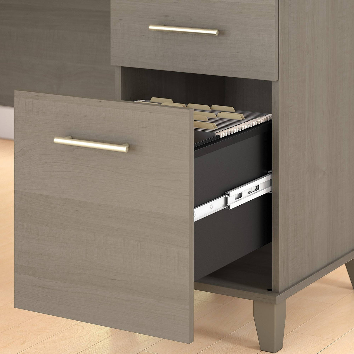 Mocha Cherry L-Shaped Desk S701
